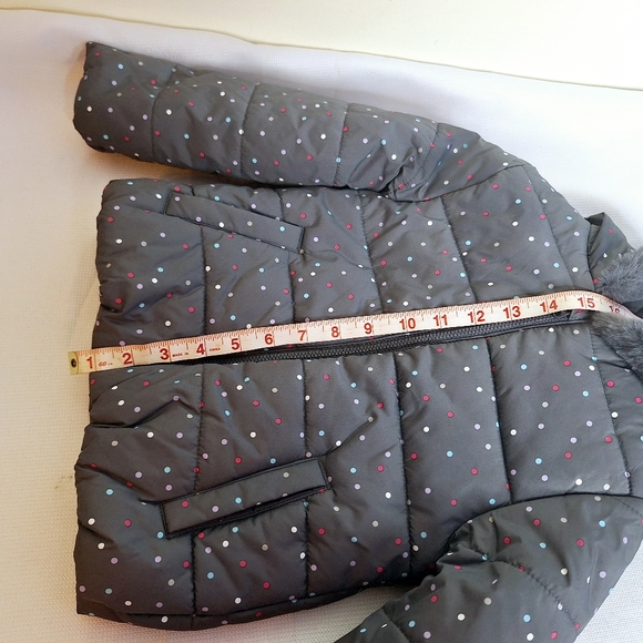 NWT Gymboree Brand"Dots, and a Bow"Fully lined coat girls 5T. FREE HAT & GLOVES. - Picture 4 of 13